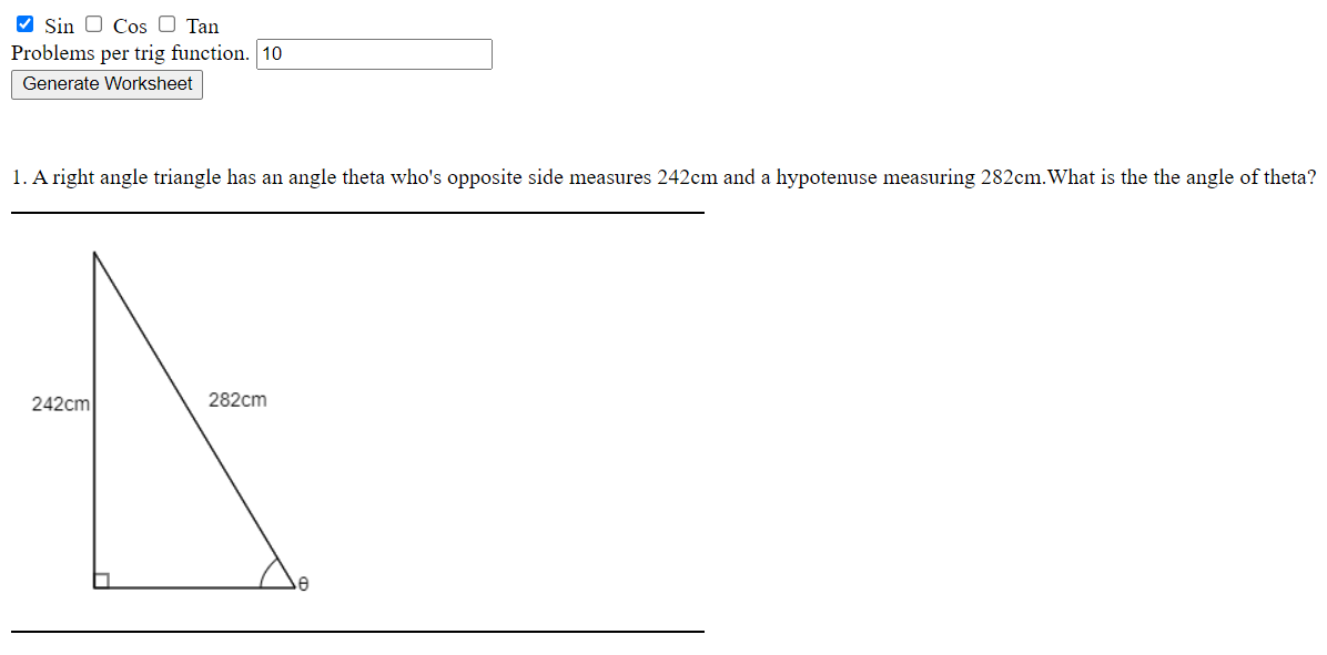 Triangle Worksheet Generator